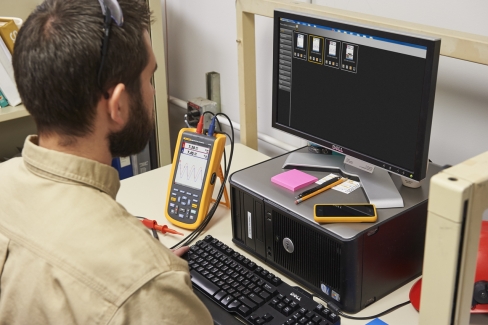 Fluke 125B ScopeMeter aplicação 1