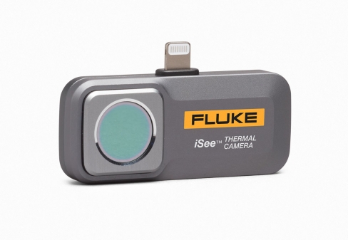 Fluke iSee Câmara Termográfica para smartphone vista frontal lateral